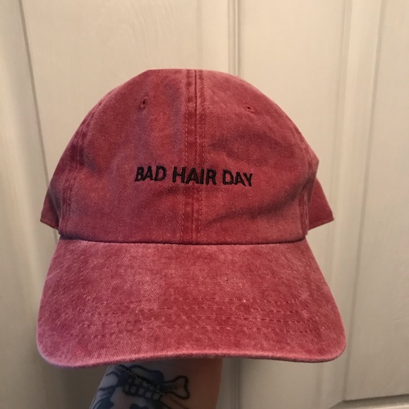 Bad Hair Day Baseball Cap/Hat Wine (Red) - Picture 5 of 5
